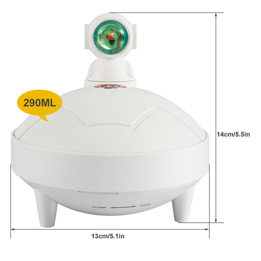White astronaut sunset lamp humidifier with a 360-degree rotating head and two spray modes, on a light background. - Image 19