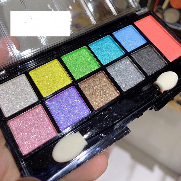 Paleta de Sombras Multicolor Azul Verde Púrpura Amarillo