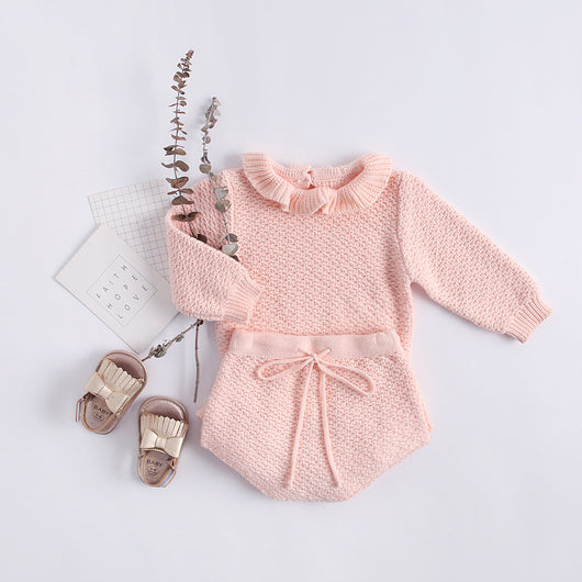 Conjunto de Bebé: Blusa Manga Larga con Shorts Volantes - Image 9