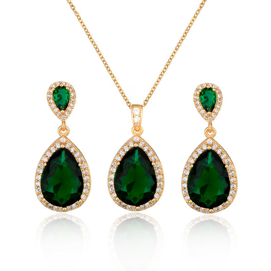 Conjunto de Collar y Aretes de Circonita Brillante para Novia - Joyería Elegante y Minimalista - Image 24