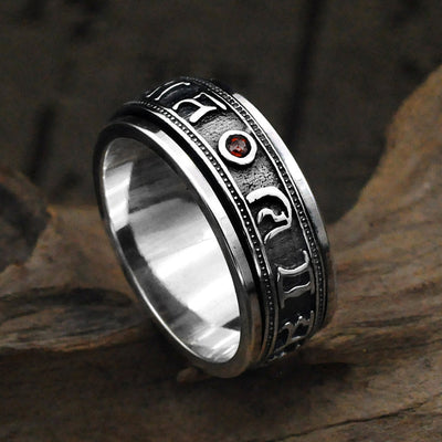 Anillo de Transferencia Vajra Daming Mantra con Acabado Desgastado - Image 9