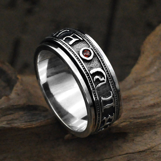 Anillo de Transferencia Vajra Daming Mantra con Acabado Desgastado - Image 9