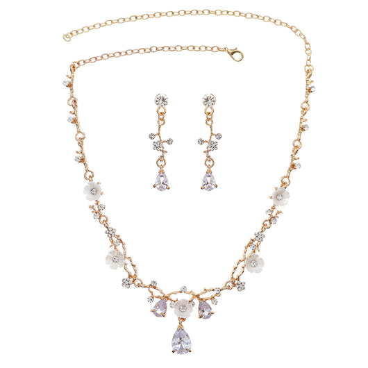 Conjunto de Aretes y Collar con Perlas y Cristales para Mujer - Image 5