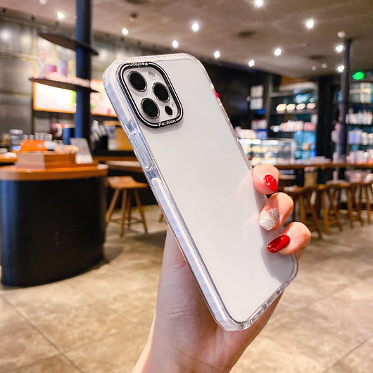 Funda Transparente Para Teléfono Con Marco de Color Sólido Antideslizante - Image 8