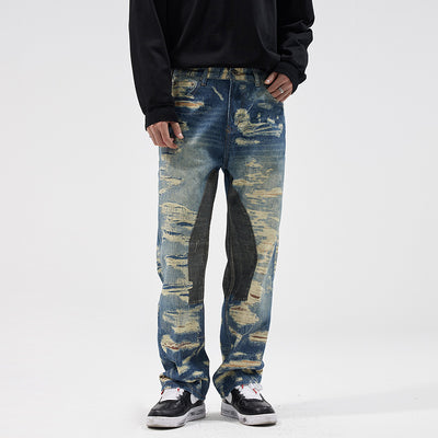 Pantalones Vaqueros Rectos Estampados con Estilo Urbano - Image 4