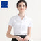 Blusa Blanca Manga Corta Cuello V para Trabajo
