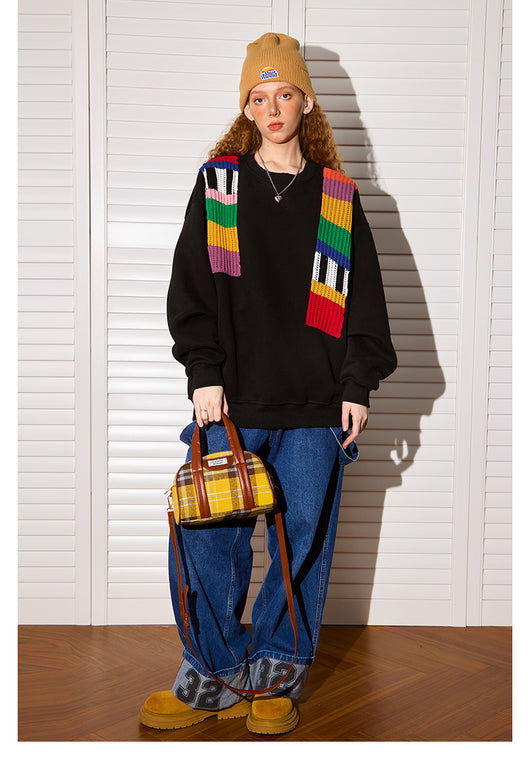 Suéter de Lana Patchwork Arcoíris Diseño Exclusivo para Mujer - Image 5