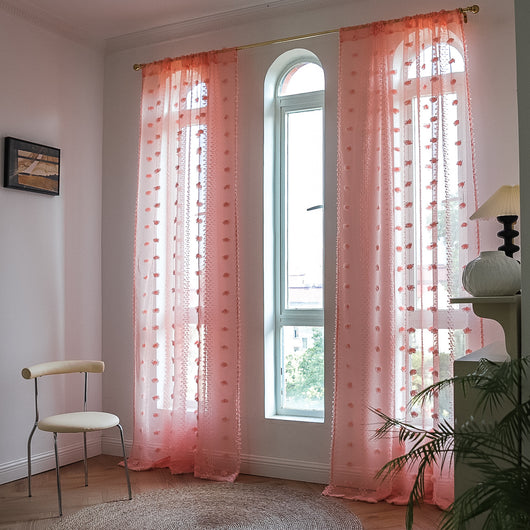 Cortinas Bohemias Texturizadas con Bordado Floral - Image 49