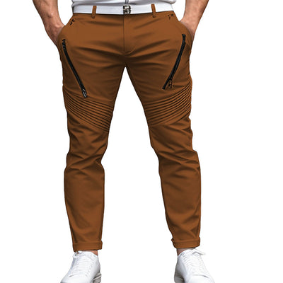 Pantalones Skinny Stretch con Cierre y Pliegues para Hombre - Image 4