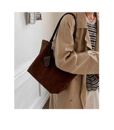 Bolso de Hombro Retro Ante Otoño Invierno Gran Capacidad Premium - Image 10
