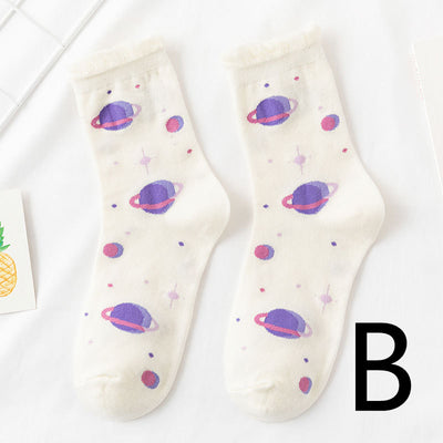 Calcetines Tubo Mujer Diseño Floral Japonés Universo - Image 3