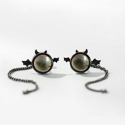 Aretes de Plata 925 Diseño Demonio Femenino Mini - Image 8