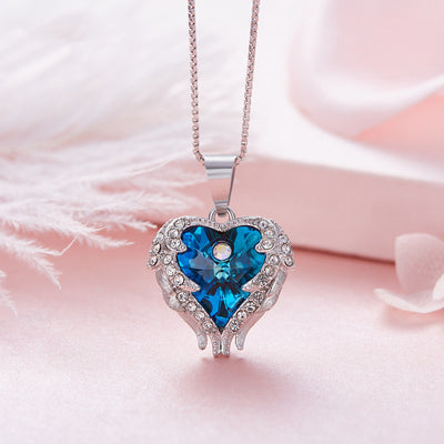 Collar Alas de Ángel con Cristal Corazón Oceánico - Image 6