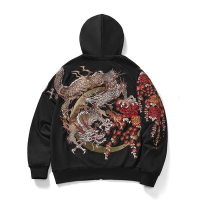 Sudadera con Capucha y Cierre Estilo Urbano - Chaqueta Pesada Bordada - Image 4