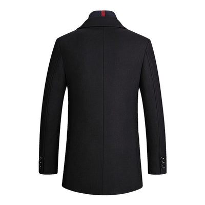 Blazer Casual para Hombre con Solapa y Bufanda de Lana - Image 2