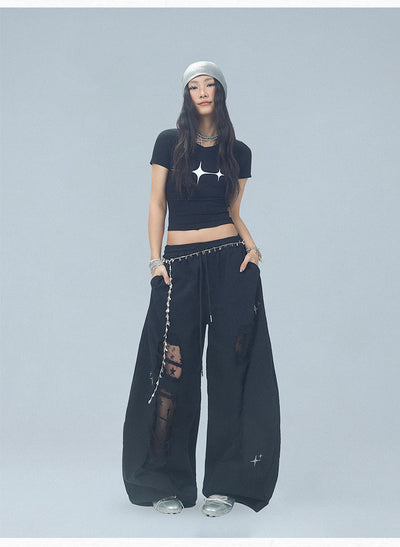 Pantalones Casuales Rotos con Parches Denim para Bailar - Image 34