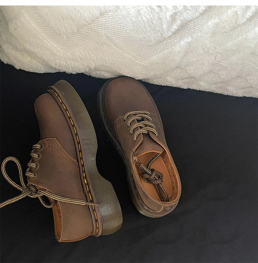 Zapatos de Cuero para Mujer con Suela Gruesa y Punta Redonda - Image 27