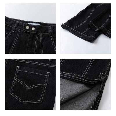 Pantalones Vaqueros Retro Holgados con Cierre Decorativo para Hombre y Mujer - Image 5