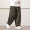Calça Saruel Masculina de Veludo Cotelê Estilo Chinês Outono