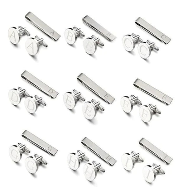 Gemelos Iniciales para Hombre - Letra A con Clip de Cuello - Image 2