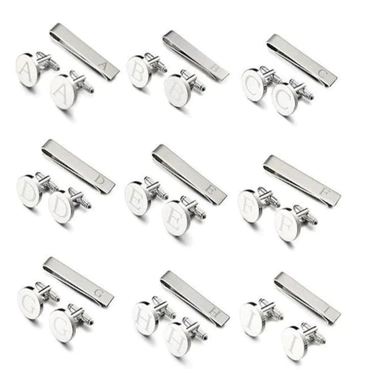 Gemelos Iniciales para Hombre - Letra A con Clip de Cuello - Image 2