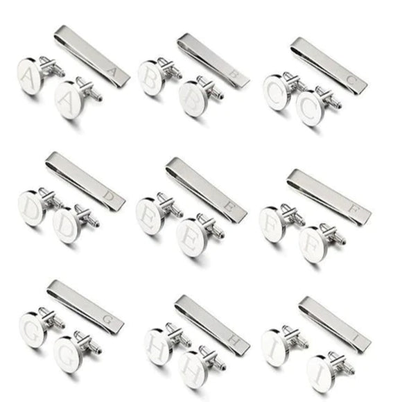 Gemelos Iniciales para Hombre - Letra A con Clip de Cuello
