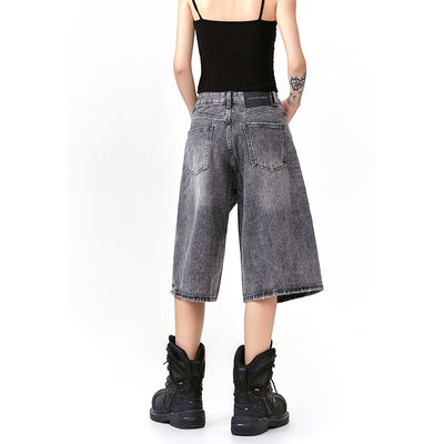Pantalones Cortos Punk Rock Retro Americano Destructurados - Image 5