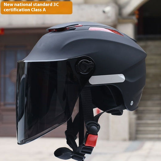 Casco Motocicleta Medio Casco Protección Solar Todo Clima - Image 12