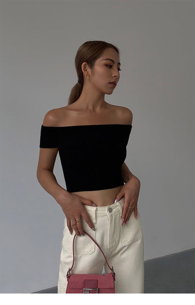 Top Tejido Asimétrico Cropped para Mujer - Image 22