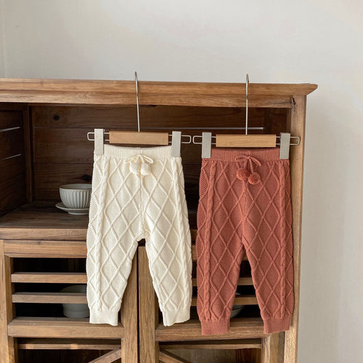 Pantalones Largos Tejidos con Patrón Rombo para Bebés Niños y Niñas - Image 13