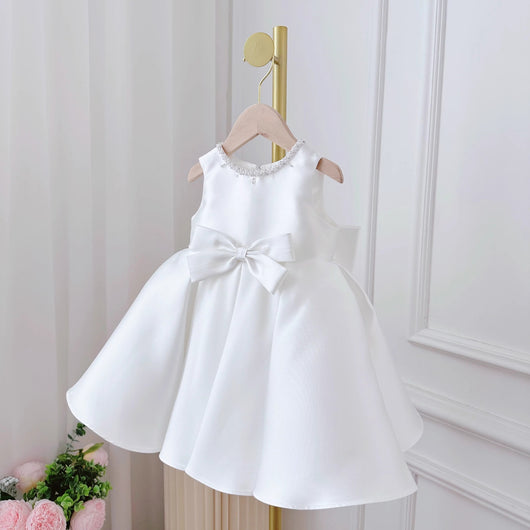 Conjunto de Dos Piezas Estilo Coreano para Niña - Vestido Blanco Clásico - Image 13