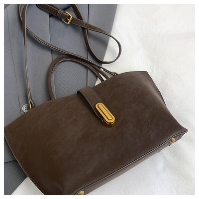 Bolsa Tote Minimalista de Alta Capacidad con Acabado Ante Retro - Image 23