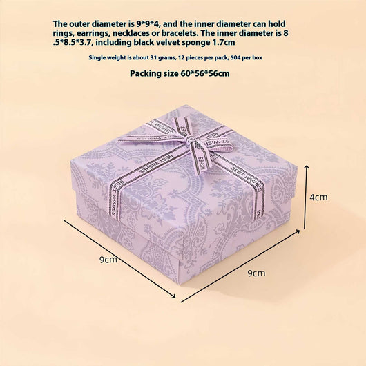 Caja de Almacenamiento para Joyas con Anillo Púrpura Lavanda - Image 9