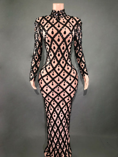 Vestido de Fiesta Elegante con Cristales Brillantes para Mujer - Image 12
