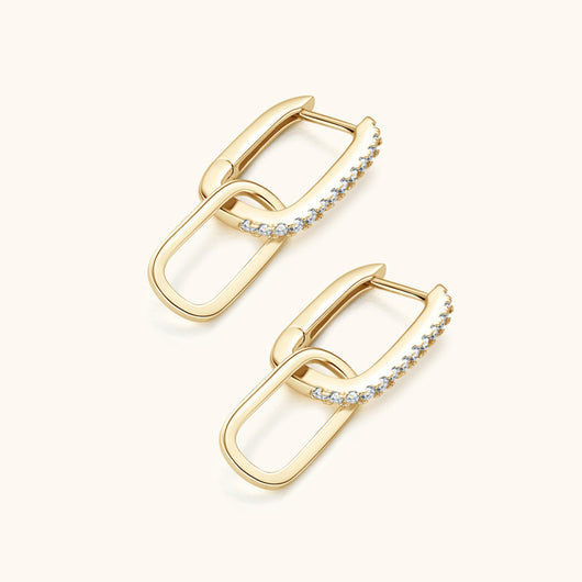Aretes de Plata S925 Moissanita Doble Aro Diseño Luxury Nicho con Borla - Image 4