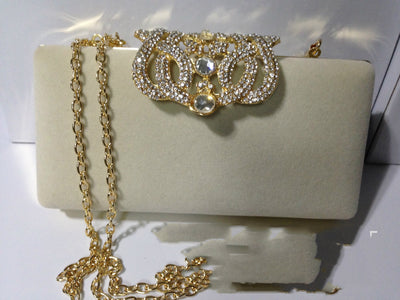 Bolso de Novia con Corona de Cristales y Gamuza - Image 11