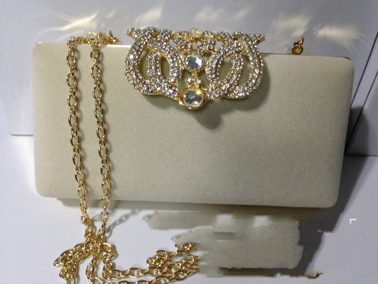 Bolso de Novia con Corona de Cristales y Gamuza - Image 11