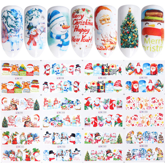 12 Pegatinas Navideñas para Uñas con Diseños de Animales Tiernos y Pluma Incluida - Image 7