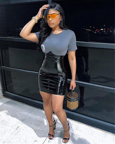 Falda Bodycon Envolvente en Cuero PU Negro - Image 13