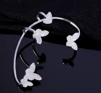 Aretes Mariposa de Diamantes Completos - Diseño Elegante sin Perforación - Image 9