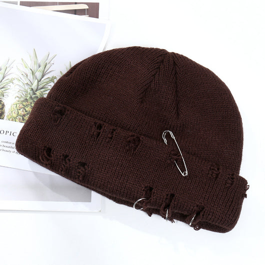 Gorro Tejido Hip Hop con Anillo Decorativo para Hombre y Mujer - Image 8