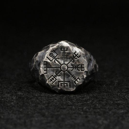 Anillo Brújula Vintage Grabado