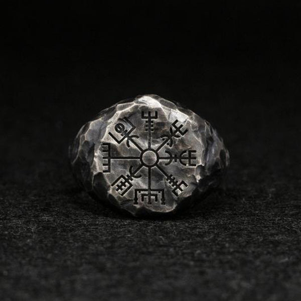 Anillo Brújula Vintage Grabado