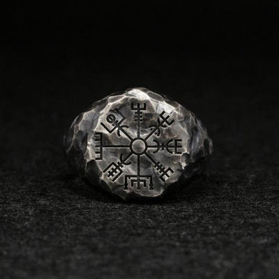 Anillo Brújula Vintage Grabado