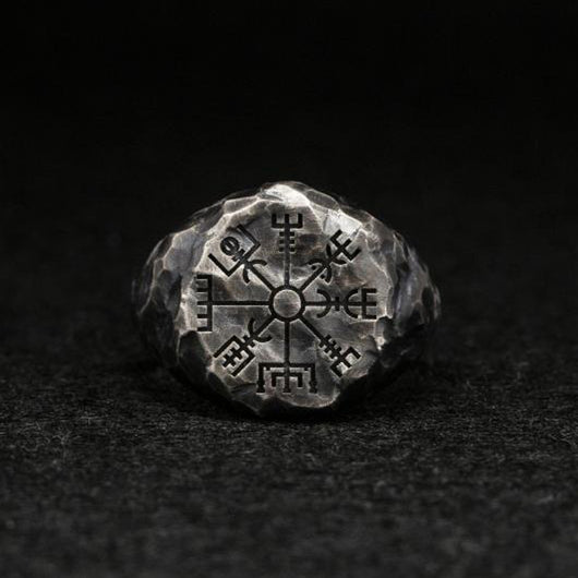 Anillo Brújula Vintage Grabado