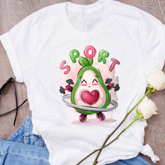 Camiseta Unisex Estampado Aguacate - Diseño Creativo Verano Holgada - Image 51