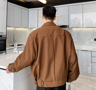 Abrigo Suelto para Hombre con Solapa y Protección Contra el Viento - Image 10