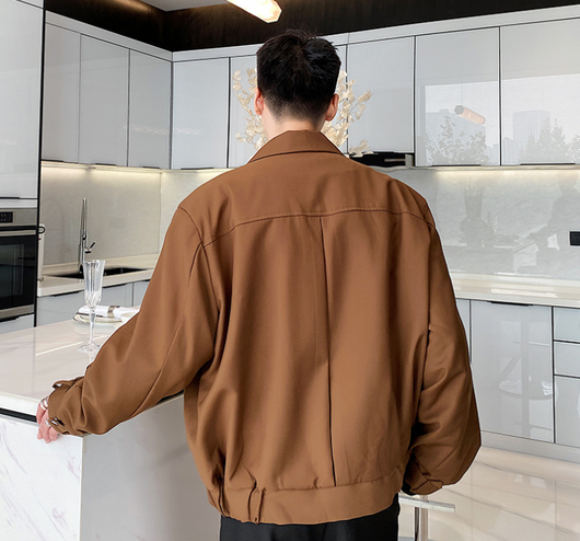 Abrigo Suelto para Hombre con Solapa y Protección Contra el Viento - Image 10
