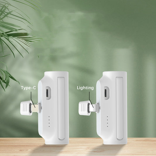Cargador Portátil Mini Cápsula con Cable Integrado
