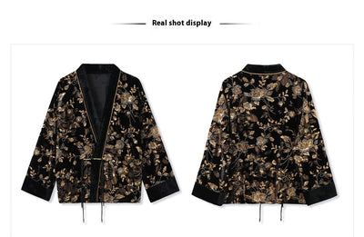 Cardigan Bordado de Lujo Estilo Nacional - Flores Quemadas con Cuentas V-Neck - Image 17